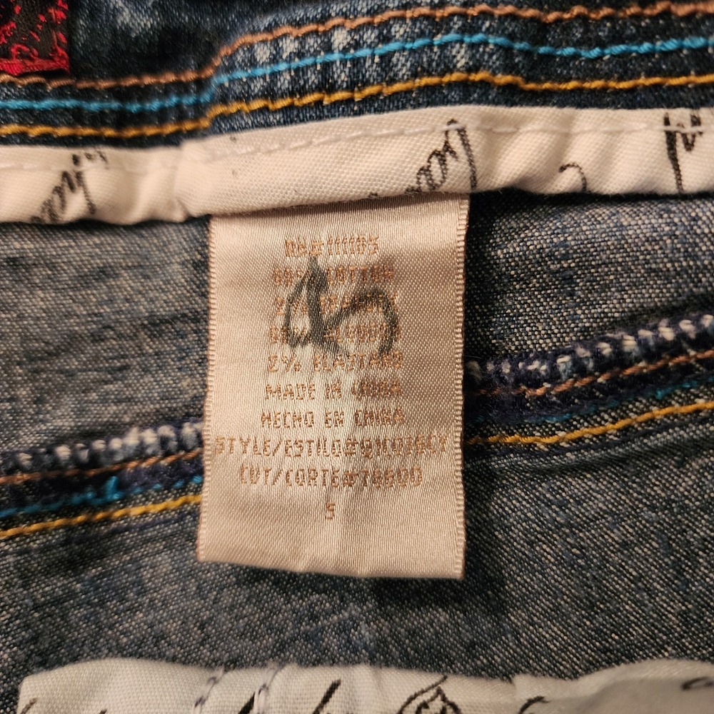 Vintage Baby Phat Y2K Capri Jeans Cat Embroidered McBling Cropped Denim 5 / 6 - Picture 15 of 16